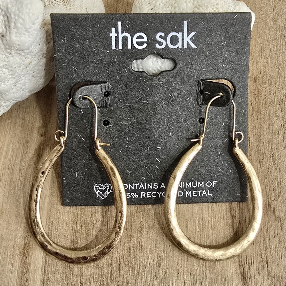 The Sak Textured Gold drop Earrings